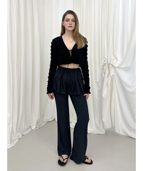 MOIFAIRE(モイフェア)の「FRILL RIBBON SKIRT PANTS / CHARCOAL(その他パンツ・レディース・チャコール・FREE)」の1枚目の写真