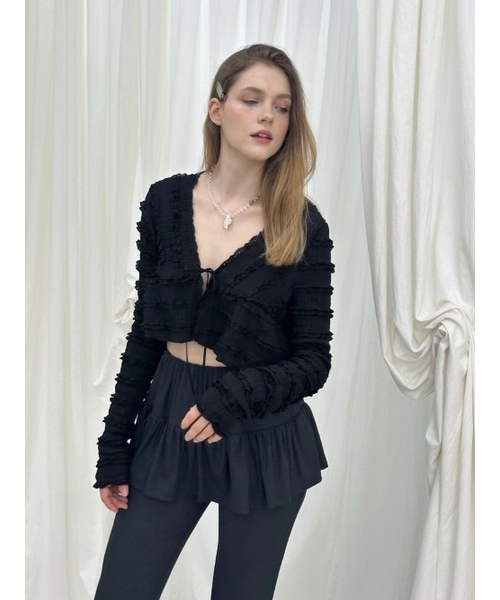 MOIFAIRE(モイフェア)の「FRILL RIBBON SKIRT PANTS / CHARCOAL(その他パンツ・レディース・チャコール・FREE)」の2枚目の写真