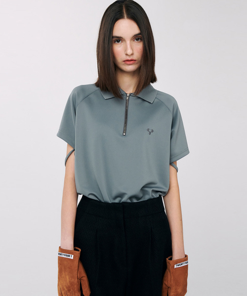 TWENTY FOUR T(トゥエンティフォーティ)の「24T Logo Pique T-Shirt Khaki Gray(Tシャツ/カットソー・レディース・その他・FREE)」の3枚目の写真