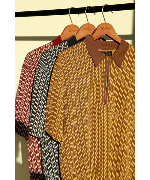 BEAMS PLUS(ビームスプラス)の「Half Zip Knit Polo(ポロシャツ・メンズ・ブラウン/ワイン/ネイビー・X-LARGE/LARGE/MEDIUM/SMALL)」の1枚目の写真