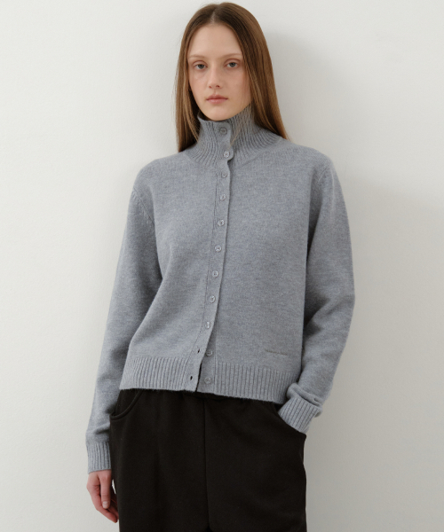 WEDNESDAYOASISFORWOMEN(ウェンズデー オアシス フォー ウーマン)の「ルネ ウールブレンド ニットカーディガン_GRAY(WC25-KN50)(カーディガン/ボレロ・レディース・ライトグレー・OS)」の4枚目の写真