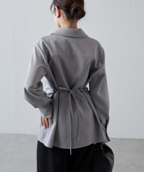 Lui's（ルイス）の「ダブルクロス前ポケットZIPシャツ（シャツ/ブラウス・レディース・グレー/ブラック・FREE）」の12枚目の写真