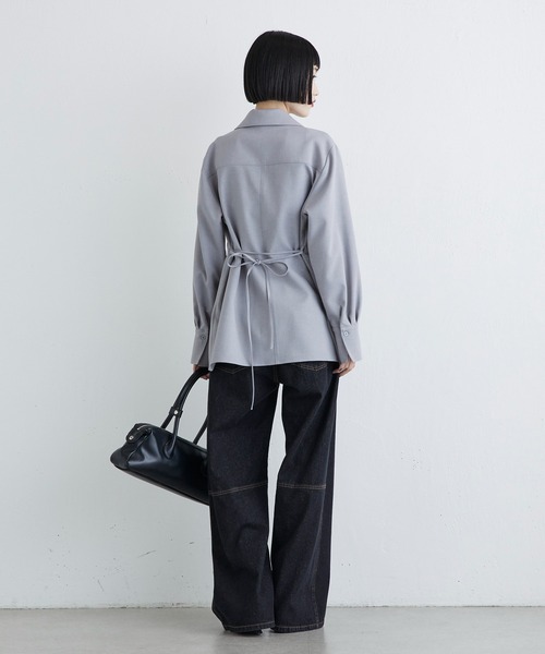 Lui's（ルイス）の「ダブルクロス前ポケットZIPシャツ（シャツ/ブラウス・レディース・グレー/ブラック・FREE）」の16枚目の写真