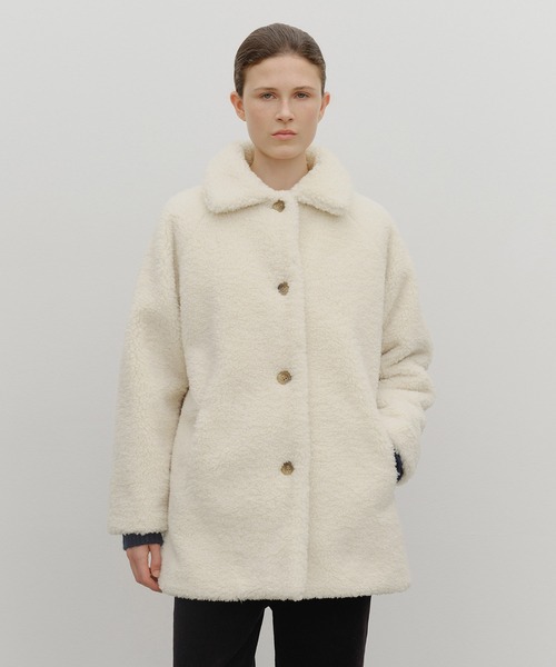 MARITHE + FRANCOIS GIRBAUD(マリテフランソワジルボー)の「W MID SHEERING FUR COAT(ブルゾン・レディース・ダークブラウン/アイボリー・MEDIUM/SMALL)」の1枚目の写真