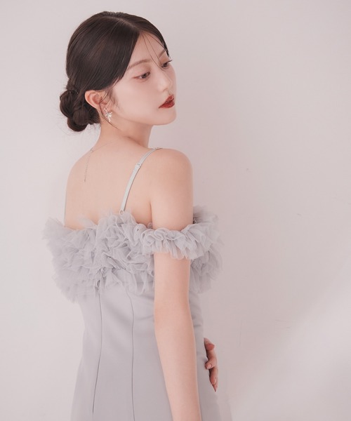 sugar nine(シュガーナイン)の「【ワンピース】ボリュームレースオフショルマーメイドミディアムワンピース(ワンピース・レディース・アイボリー/グレー・LARGE/MEDIUM/SMALL)」の7枚目の写真