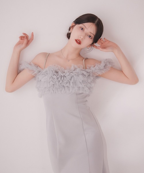 sugar nine(シュガーナイン)の「【ワンピース】ボリュームレースオフショルマーメイドミディアムワンピース(ワンピース・レディース・アイボリー/グレー・LARGE/MEDIUM/SMALL)」の17枚目の写真