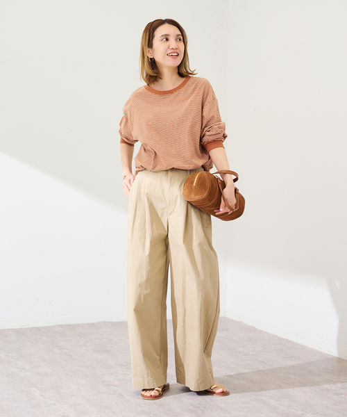 FRAMeWORK（フレームワーク）の「マルチボーダーロンT（Tシャツ/カットソー・レディース・イエロー/ブラウン・FREE）」の3枚目の写真