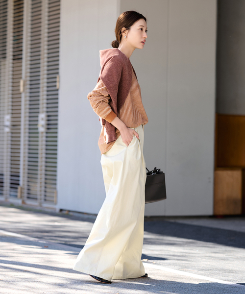 FRAMeWORK（フレームワーク）の「マルチボーダーロンT（Tシャツ/カットソー・レディース・イエロー/ブラウン・FREE）」の11枚目の写真