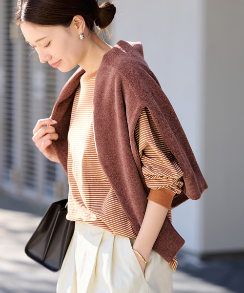 FRAMeWORK（フレームワーク）の「マルチボーダーロンT（Tシャツ/カットソー・レディース・イエロー/ブラウン・FREE）」の16枚目の写真