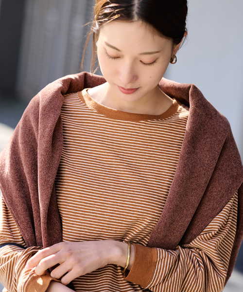 FRAMeWORK（フレームワーク）の「マルチボーダーロンT（Tシャツ/カットソー・レディース・イエロー/ブラウン・FREE）」の19枚目の写真