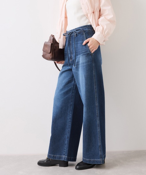 VIS（ビス）の「ベルト付きワイドシルエットデニムパンツ（デニムパンツ・レディース・ブルー系その他6/ブルー・M/S/SS）」の7枚目の写真