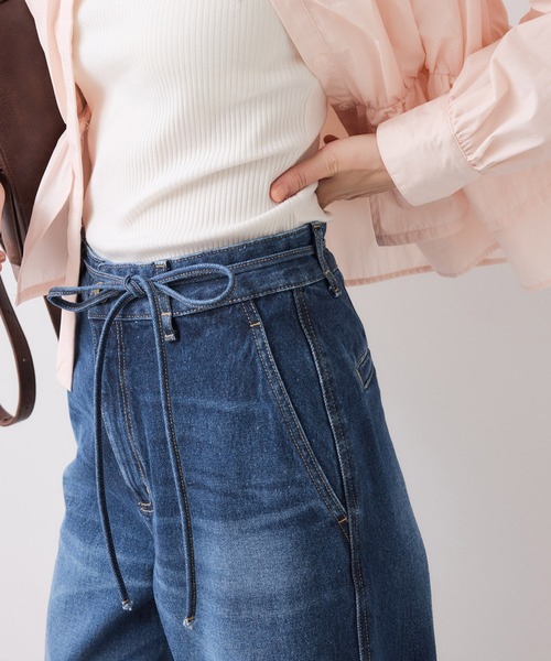 VIS（ビス）の「ベルト付きワイドシルエットデニムパンツ（デニムパンツ・レディース・ブルー系その他6/ブルー・M/S/SS）」の10枚目の写真