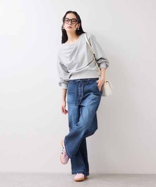 VIS（ビス）の「ベルト付きワイドシルエットデニムパンツ（デニムパンツ・レディース・ブルー系その他6/ブルー・M/S/SS）」の16枚目の写真