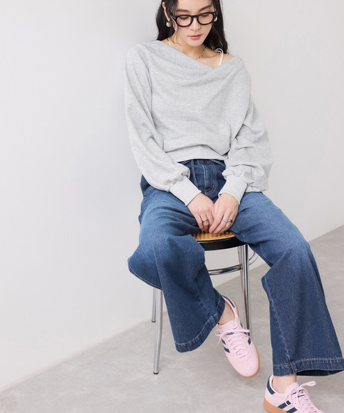 VIS（ビス）の「ベルト付きワイドシルエットデニムパンツ（デニムパンツ・レディース・ブルー系その他6/ブルー・M/S/SS）」の15枚目の写真