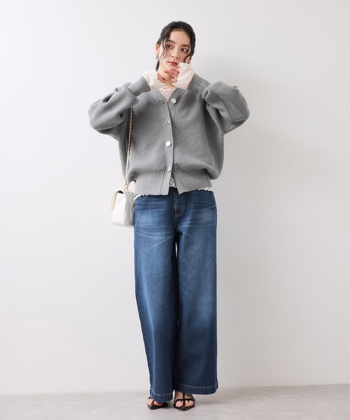 VIS（ビス）の「ベルト付きワイドシルエットデニムパンツ（デニムパンツ・レディース・ブルー系その他6/ブルー・M/S/SS）」の17枚目の写真