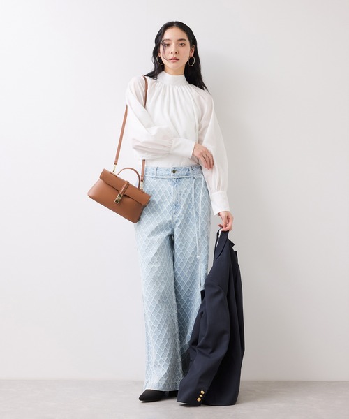 VIS（ビス）の「ベルト付きワイドシルエットデニムパンツ（デニムパンツ・レディース・ブルー系その他6/ブルー・M/S/SS）」の19枚目の写真