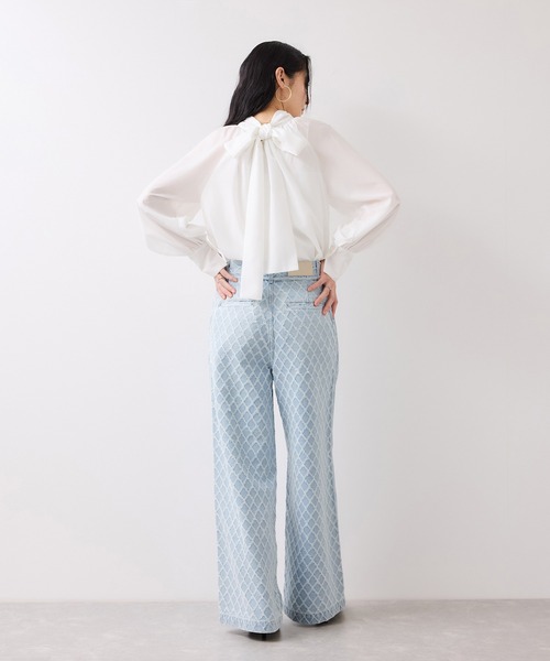 VIS（ビス）の「ベルト付きワイドシルエットデニムパンツ（デニムパンツ・レディース・ブルー系その他6/ブルー・M/S/SS）」の20枚目の写真