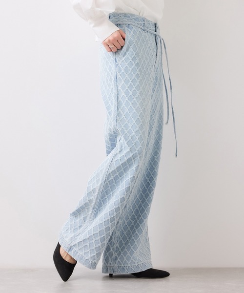 VIS（ビス）の「ベルト付きワイドシルエットデニムパンツ（デニムパンツ・レディース・ブルー系その他6/ブルー・M/S/SS）」の21枚目の写真