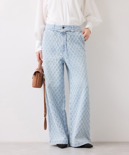 VIS（ビス）の「ベルト付きワイドシルエットデニムパンツ（デニムパンツ・レディース・ブルー系その他6/ブルー・M/S/SS）」の22枚目の写真