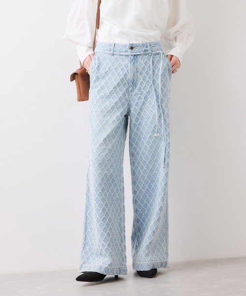 VIS（ビス）の「ベルト付きワイドシルエットデニムパンツ（デニムパンツ・レディース・ブルー系その他6/ブルー・M/S/SS）」の18枚目の写真