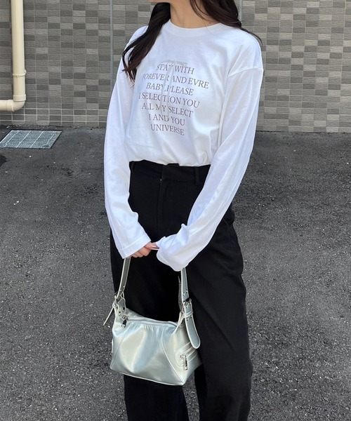 etta(エタ)の「シンプルリボンロンT/長袖Tシャツ(Tシャツ/カットソー・レディース・ホワイト・MEDIUM/LARGE/SMALL)」の5枚目の写真