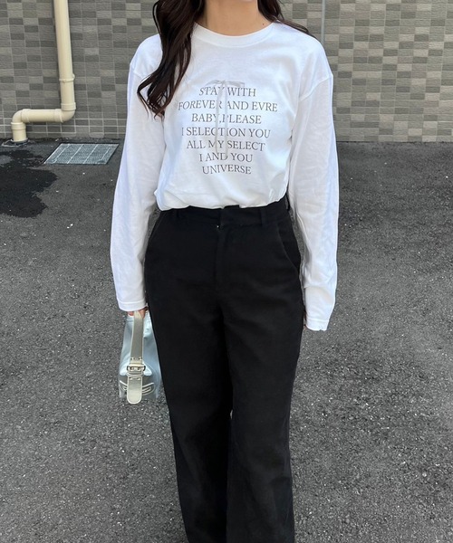 etta(エタ)の「シンプルリボンロンT/長袖Tシャツ(Tシャツ/カットソー・レディース・ホワイト・MEDIUM/LARGE/SMALL)」の6枚目の写真