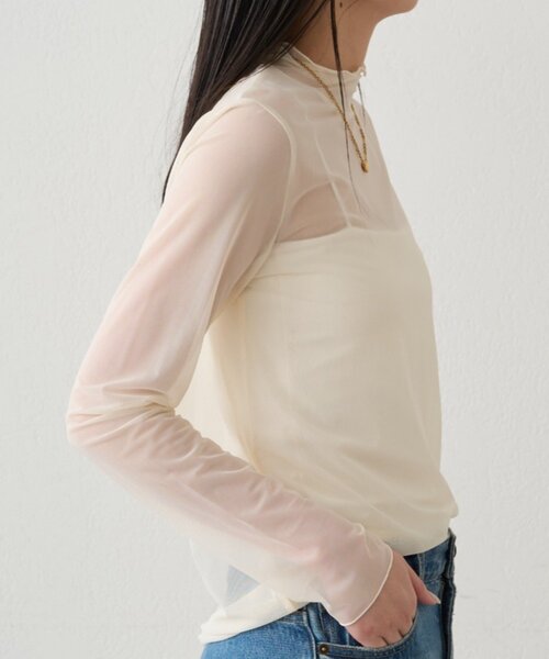 LOUNGEDRESS（ラウンジドレス）の「シアーチュールハイネックプルオーバー（Tシャツ/カットソー・レディース・アイボリー/ブラック/ホワイト系その他/ブラック系その他/グレー・FREE）」の10枚目の写真