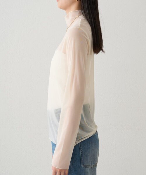 LOUNGEDRESS（ラウンジドレス）の「シアーチュールハイネックプルオーバー（Tシャツ/カットソー・レディース・アイボリー/ブラック/ホワイト系その他/ブラック系その他/グレー・FREE）」の13枚目の写真