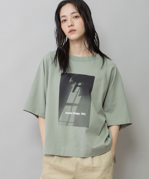 Munich（ミューニック）の「コットンジャージフォトプリントTシャツ（Tシャツ/カットソー・レディース・ホワイト/アイボリー・FREE）」の3枚目の写真