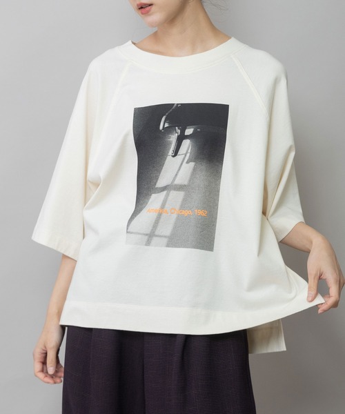 Munich（ミューニック）の「コットンジャージフォトプリントTシャツ（Tシャツ/カットソー・レディース・ホワイト/アイボリー・FREE）」の9枚目の写真