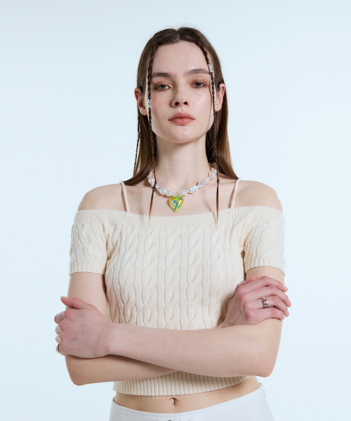 LARTIGENT(ラーティゼン)の「L11 CABLE OFF SHOULDER KNIT(CREAM)(ニット/セーター・レディース・その他・FREE)」の3枚目の写真