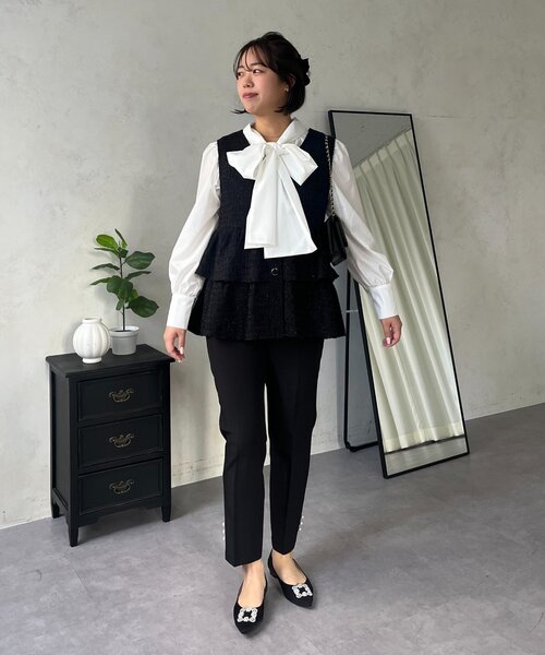 prose verse（プロズヴェール）の「【SAPON】前後2WAYパフスリーブリボンタイブラウス（シャツ/ブラウス・レディース・オフホワイト/ブルー系その他・MEDIUM/LARGE）」の19枚目の写真