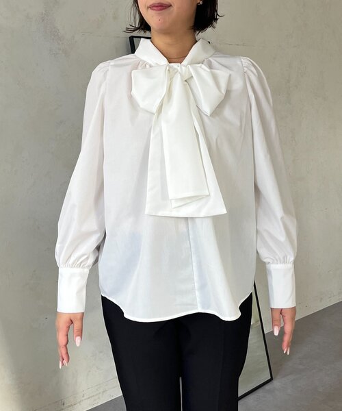prose verse（プロズヴェール）の「【SAPON】前後2WAYパフスリーブリボンタイブラウス（シャツ/ブラウス・レディース・オフホワイト/ブルー系その他・MEDIUM/LARGE）」の21枚目の写真