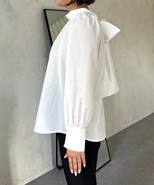 prose verse（プロズヴェール）の「【SAPON】前後2WAYパフスリーブリボンタイブラウス（シャツ/ブラウス・レディース・オフホワイト/ブルー系その他・MEDIUM/LARGE）」の13枚目の写真