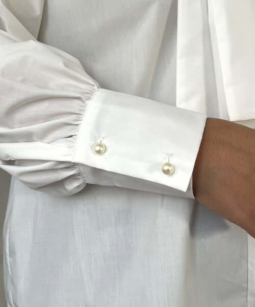 prose verse（プロズヴェール）の「【SAPON】前後2WAYパフスリーブリボンタイブラウス（シャツ/ブラウス・レディース・オフホワイト/ブルー系その他・MEDIUM/LARGE）」の18枚目の写真