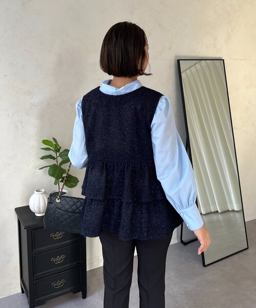 prose verse（プロズヴェール）の「【SAPON】前後2WAYパフスリーブリボンタイブラウス（シャツ/ブラウス・レディース・オフホワイト/ブルー系その他・MEDIUM/LARGE）」の11枚目の写真