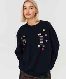 MOODBETTER（ムード ベター）の「PATCH GRAPHIC SWEATSHIRT BLACK（スウェット）」
