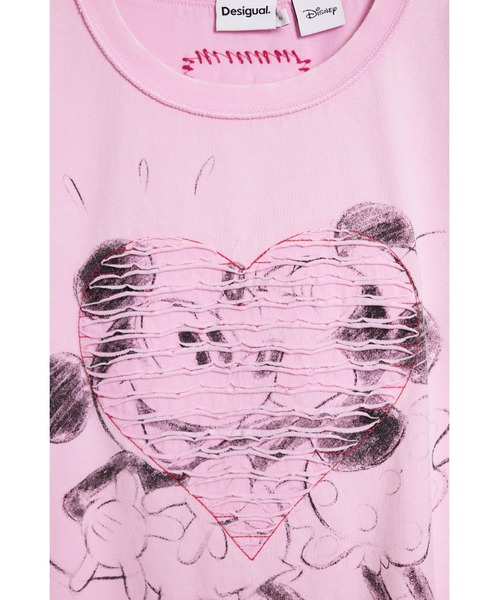 Desigual(デシグアル)の「ミッキー&ミニー グラフィック ハートTシャツ ディズニー(Tシャツ/カットソー・レディース・レッド/ホワイト・S/M/L/XL/XS)」の5枚目の写真