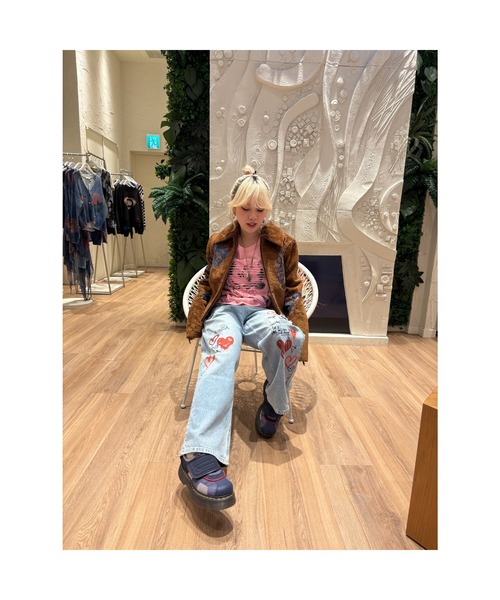 Desigual(デシグアル)の「ミッキー&ミニー グラフィック ハートTシャツ ディズニー(Tシャツ/カットソー・レディース・レッド/ホワイト・S/M/L/XL/XS)」の6枚目の写真