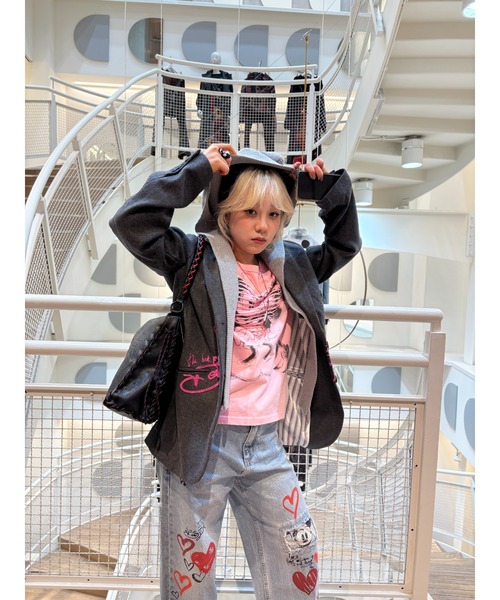 Desigual(デシグアル)の「ミッキー&ミニー グラフィック ハートTシャツ ディズニー(Tシャツ/カットソー・レディース・レッド/ホワイト・S/M/L/XL/XS)」の15枚目の写真