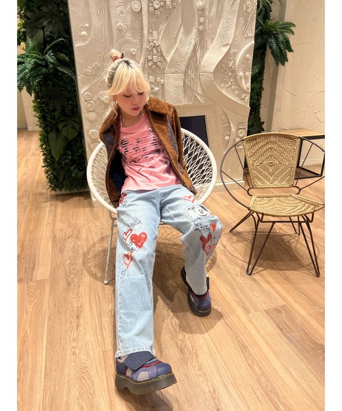 Desigual(デシグアル)の「ミッキー&ミニー グラフィック ハートTシャツ ディズニー(Tシャツ/カットソー・レディース・レッド/ホワイト・S/M/L/XL/XS)」の8枚目の写真