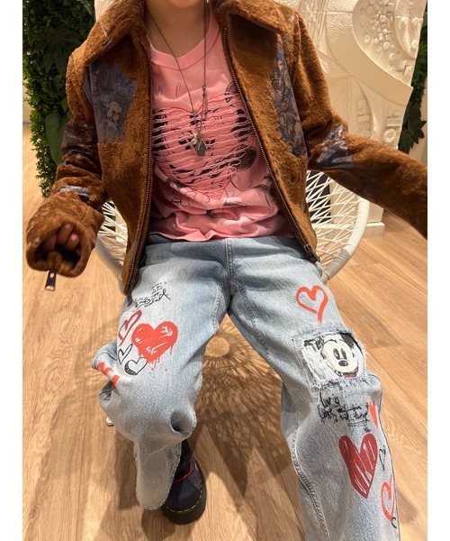 Desigual(デシグアル)の「ミッキー&ミニー グラフィック ハートTシャツ ディズニー(Tシャツ/カットソー・レディース・レッド/ホワイト・S/M/L/XL/XS)」の10枚目の写真