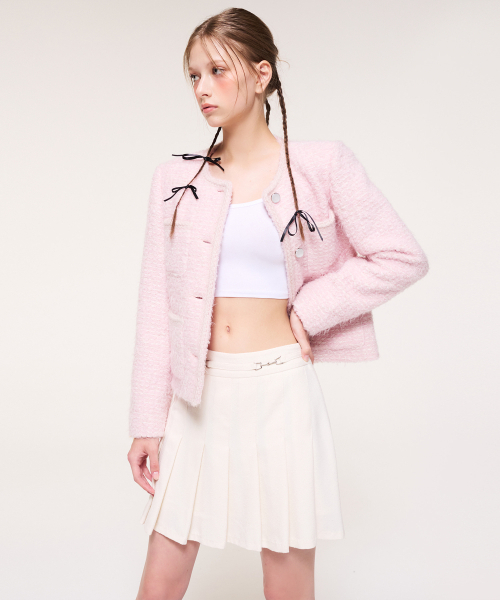 ETMON（エトモン）の「Pleats Chain Tweed Mini Skirt, Cream Ivory（スカート・レディース・その他・M）」の4枚目の写真