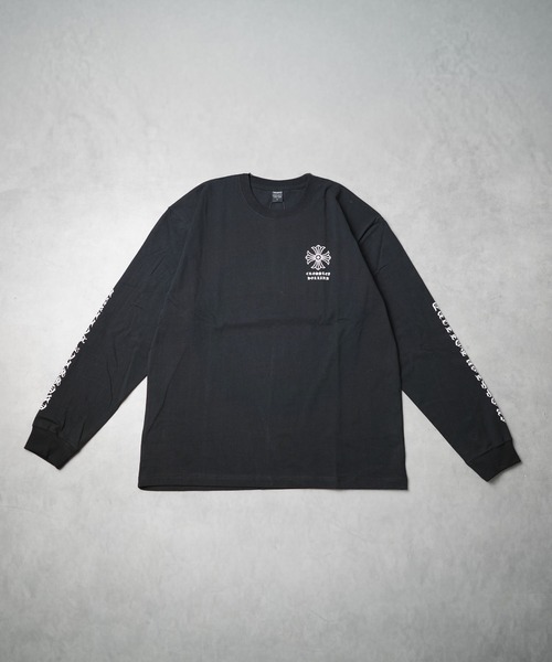 B.I.D.(ビーアイディー)の「《袖プリントロングスリーブTシャツ》(Tシャツ/カットソー・メンズ・ホワイト/ブラック・MEDIUM/LARGE)」の2枚目の写真