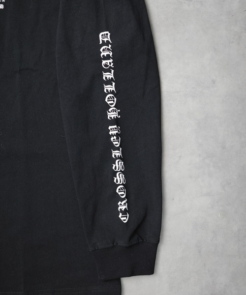 B.I.D.(ビーアイディー)の「《袖プリントロングスリーブTシャツ》(Tシャツ/カットソー・メンズ・ホワイト/ブラック・MEDIUM/LARGE)」の5枚目の写真