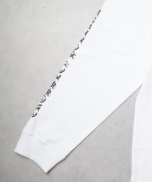 B.I.D.(ビーアイディー)の「《袖プリントロングスリーブTシャツ》(Tシャツ/カットソー・メンズ・ホワイト/ブラック・MEDIUM/LARGE)」の9枚目の写真