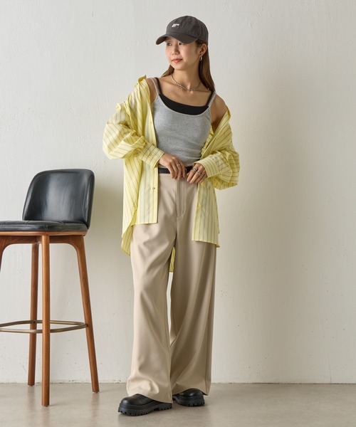 COLONY 2139(コロニートゥーワンスリーナイン)の「カップ付きレイヤードテレコキャミ(キャミソール・レディース・グレー/ブルー/ブラック/ベージュ・FREE)」の18枚目の写真