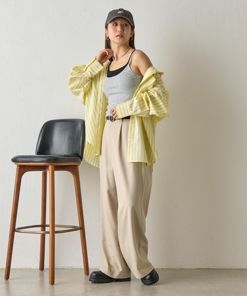 COLONY 2139(コロニートゥーワンスリーナイン)の「カップ付きレイヤードテレコキャミ(キャミソール・レディース・グレー/ブルー/ブラック/ベージュ・FREE)」の19枚目の写真