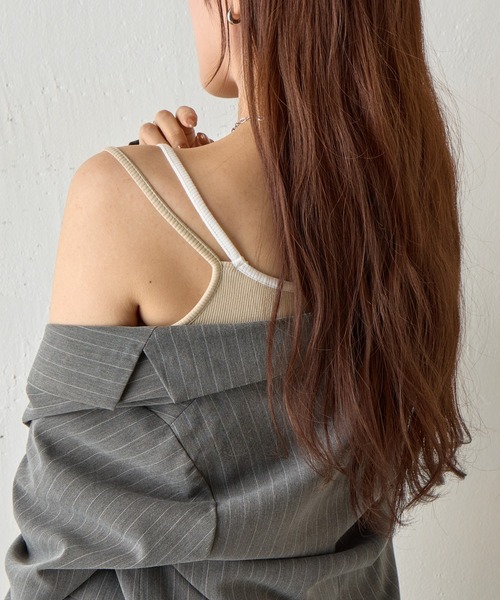 COLONY 2139(コロニートゥーワンスリーナイン)の「カップ付きレイヤードテレコキャミ(キャミソール・レディース・グレー/ブルー/ブラック/ベージュ・FREE)」の21枚目の写真