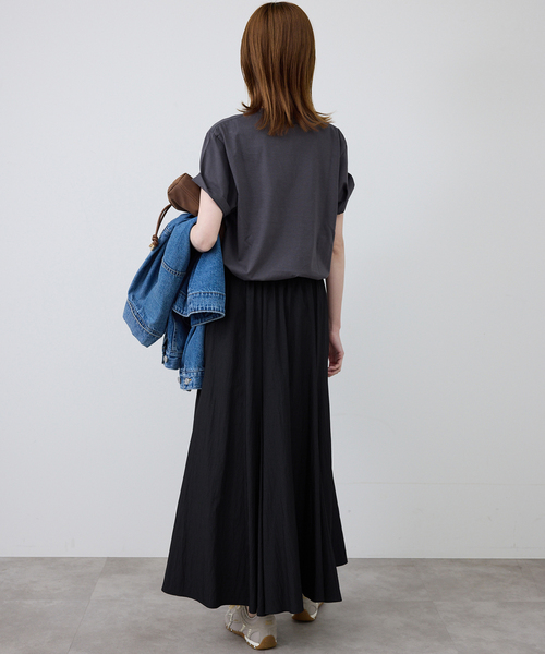 SLOBE IENA（スローブイエナ）の「ナイロンワッシャー切り替えギャザースカート（スカート・レディース・ブラック/ホワイト/ベージュ・FREE）」の11枚目の写真